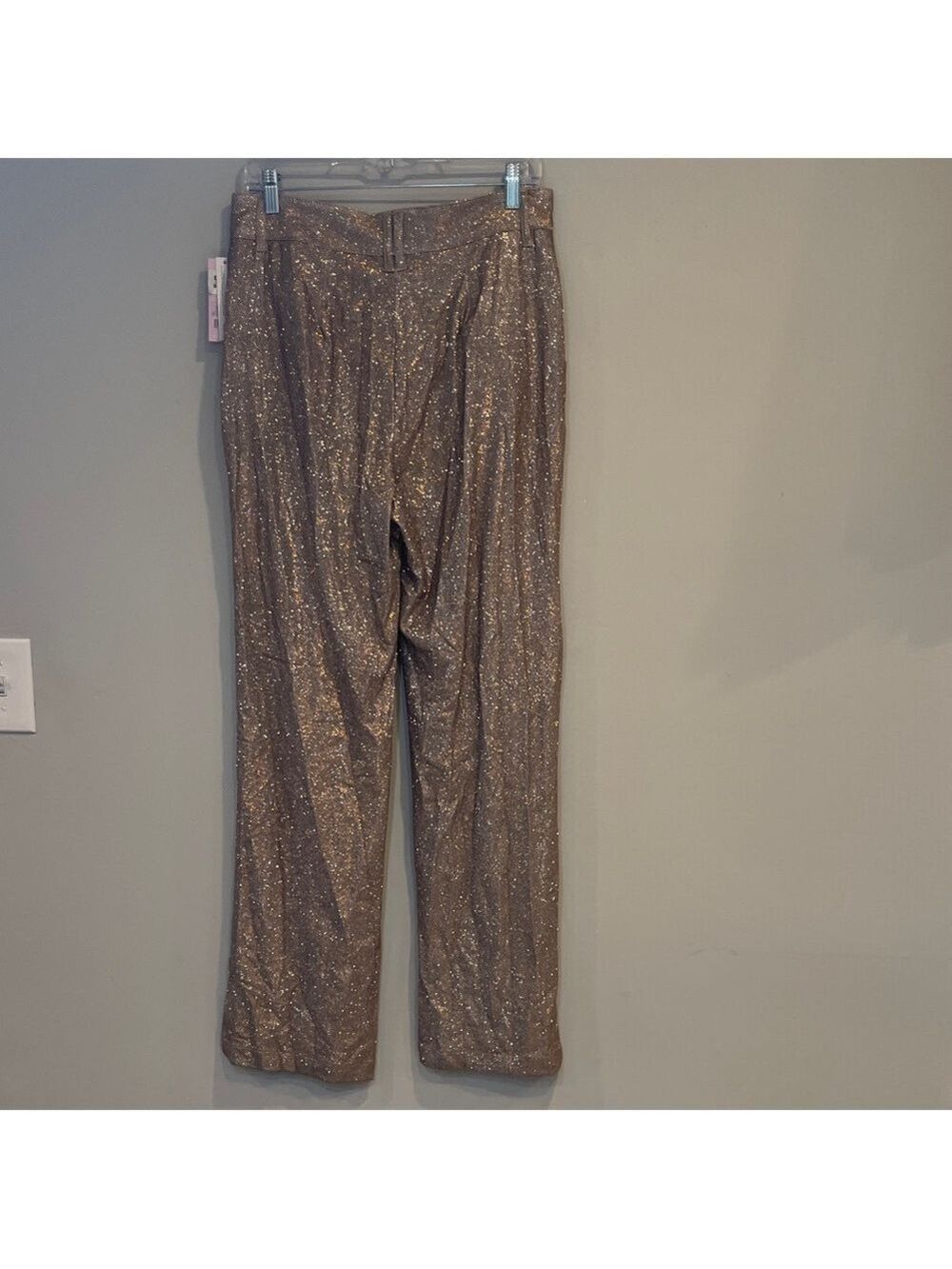 NWT Women's Wide Leg Glitter Trouser Pants - Wild Fable Copper Size 8 - Picture 9 of 11